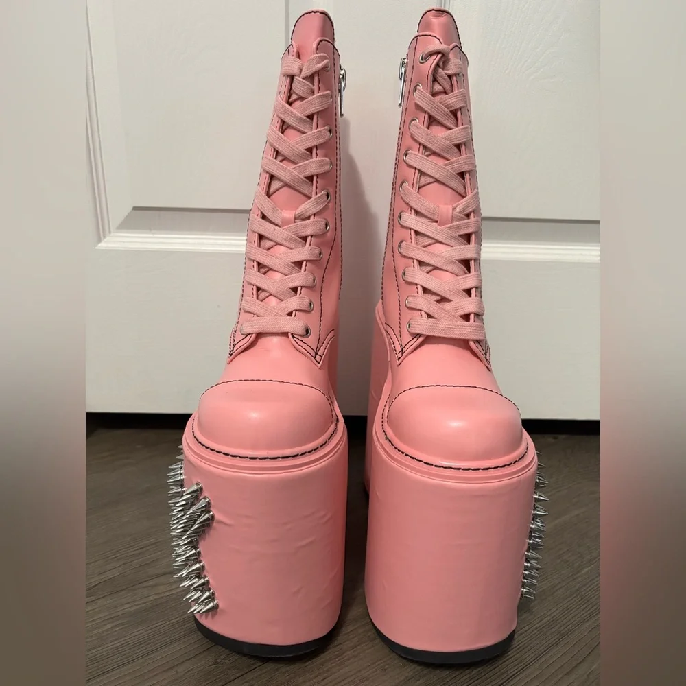 NWOB Dolls Kill / Current Mood Pink Never Censored Platform Boots